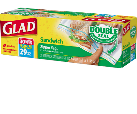 Glad Sandwich Zipper Bags ( 22 ct )