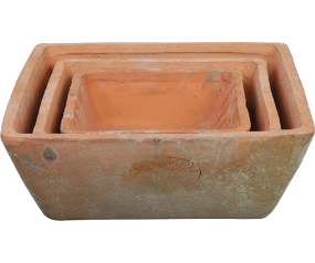 So3 Square Pots Aged Terracott