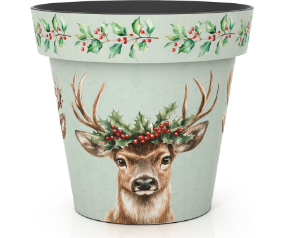 Holly & Stags Tree Pot Cover