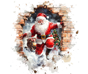 Santa Through Wall Sticker