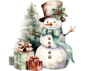 Snowman and Presents Sticker
