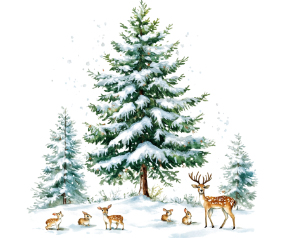 Deer Woodland Scene Sticker