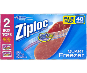 Ziploc Freezer Bag Qt 40ct Vp
