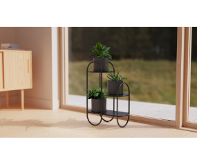 Ellipsa 3 Tier Plant Stand Blk