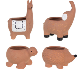 Terracotta Animal Planter Asst