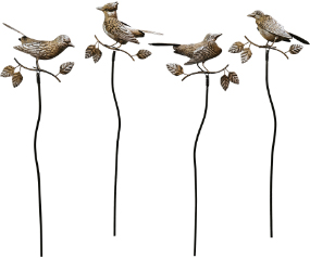 Metal Bronze Bird Garden Stake