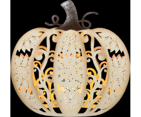 LED Cutout Pumpkin Wht