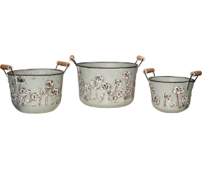 Round Petunia Planters Set 3