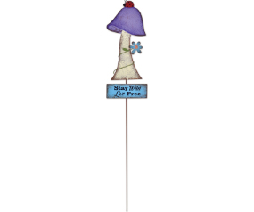 Purple Mushroom Plant Pick