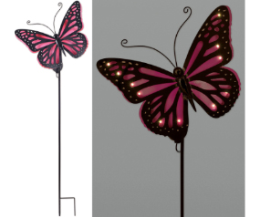 Butterfly Solar Stake Pink