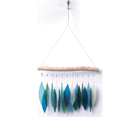 Feather BL Sea Glass Chime