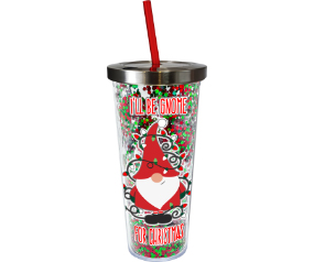 Christmas Gnome Glitter Cup