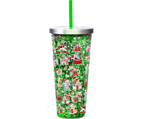Christmas Cats Glitter Cup