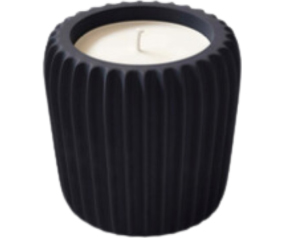 8oz Pleated Candle Black