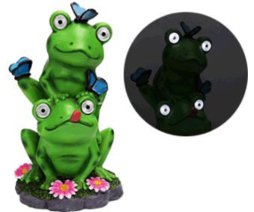 Frog Statue w/ Solar