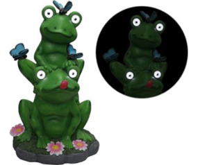 Frog Mushroom Statue w/ Solar