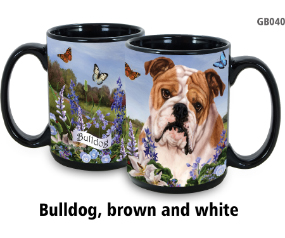 Mug Bulldog English Tan/White