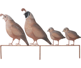 Quail Family Yard Art