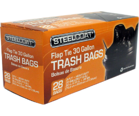 Petoskey Plastics FG-P9921-03 33 Gal Large Drawstring Trash Bags - Black Box of 34