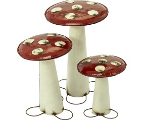Set Of 3 Red Mushrooms