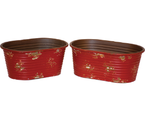 Tub Oval Distressed Red