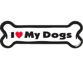 I Heart My Dogs Bone Magnet