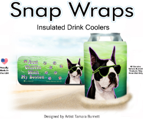 Boston Terrier Snap Wrap Can