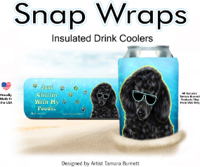 Poodle Black Snap Wrap Can