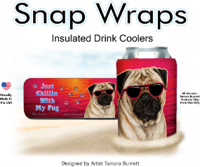 Pug Fawn Snap Wrap Can Cooler