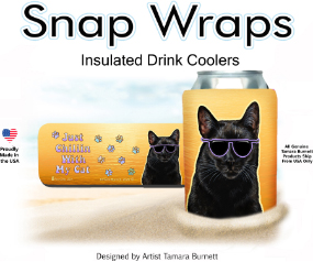 Black Cat Snap Wrap Can Cooler