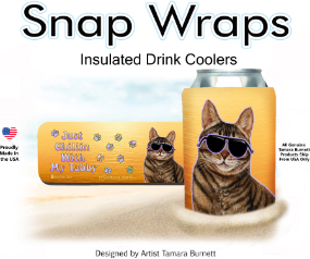 Tabby Brown Cat Snap Wrap Can