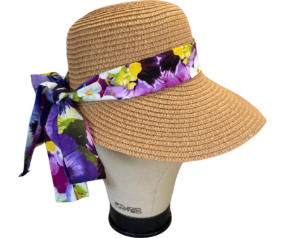 Sun Hat Purple Pansies