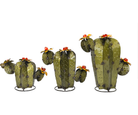 Set Of 3 Olive Mini Cactus