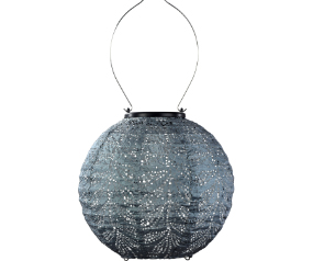 Round Folia Lantern, Grey Blue