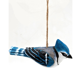 Hand Carved Hang Blue Jay Wood