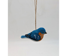 Hand Carved Hang Blue Brd Wood