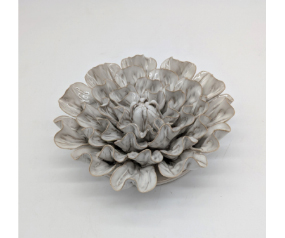 Lg Ruffled Ceramic Flower Rose