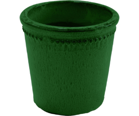 Sm Glazed Flower Pot, Green