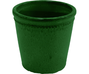 Lrg Glazed Flower Pot, Green