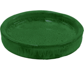 Small Glazed Saucer Green