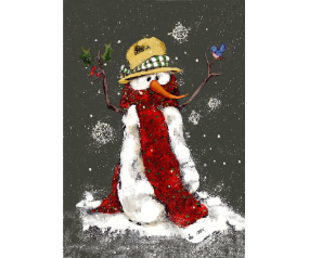Red Scarf Snowman Garden Flag