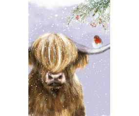Winter Highland Cow Garden