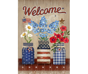Patriotic Blooms Garden Flag