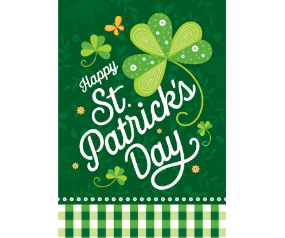 St Pats Plaid Garden Flag