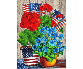 Red White and Bloom House Flag