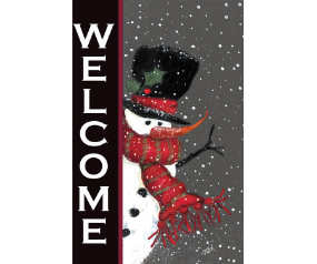 Snowman Welcome House Flag
