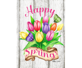 Spring Tulips House Flag