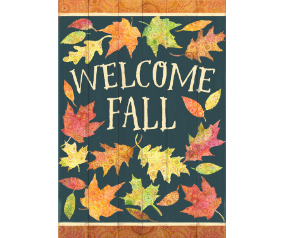 Welcome Fall Leaves House Flag
