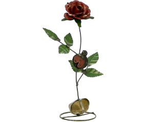 Rose On Rock With Ladybug