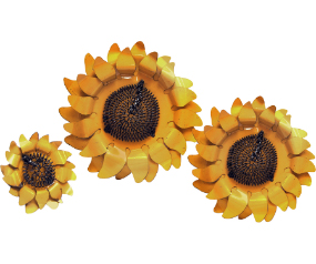 Set of 3 Sunflowers For Wall